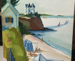 Anne SALAÜN (1962) "La plage", huile sur