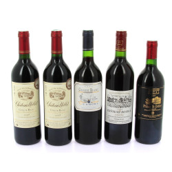 Lot de 5 bouteilles: - 3 B CAHORS 1989,