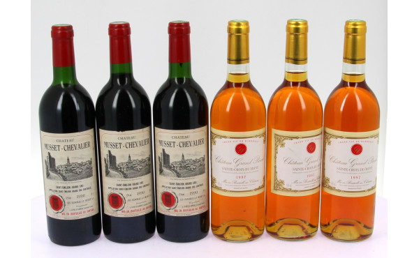 Lot de 6 bouteilles: - 3 B St EMILION G