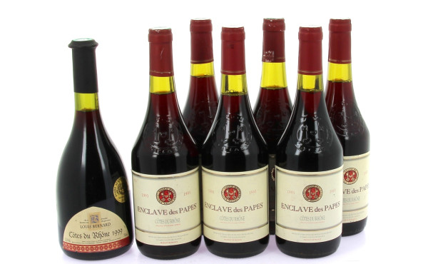 7 B COTES DU RHONE (6 de 1993 + 1 de 199