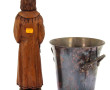 SAINT, statuette en bois sculpté, H 39 c