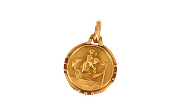 Médaille St Christophe en or jaune 18 ca