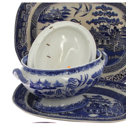 Décor nippon en camaïeu bleu - Lot de 5 