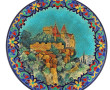 LONGWY - Plat rond en émaux polychromes 