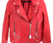 MKT - Blouson de dame en cuir rouge styl