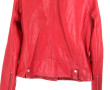 MKT - Blouson de dame en cuir rouge styl