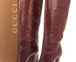 GUCCI - Paire de hautes bottes en cuir 