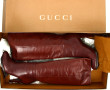 GUCCI - Paire de hautes bottes en cuir 