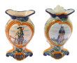 HR Quimper - Paire de petits vases rocai