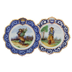 HENRIOT Quimper - Deux assiettes à bords