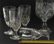 4 verres à absinthe anciens en verre mou