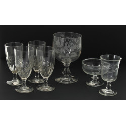 4 verres à absinthe anciens en verre mou