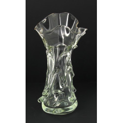 Vase en verre à col mouvementé, H 35 cm