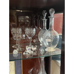 Paire de carafes anciennes en cristal gr