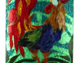 COQ - Tableau réalisé en verre de couleu