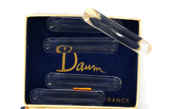 DAUM - 5 porte-couteaux en cristal avec 