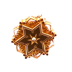 Broche-pendentif en or jaune 18 carats, 