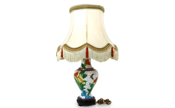 Lampe décorative à piètement en cloisonn