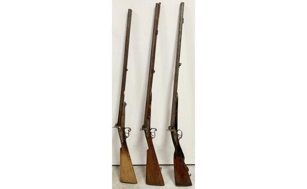 Ensemble de 3 fusils de chasse à percuss