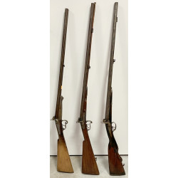 Ensemble de 3 fusils de chasse à percuss