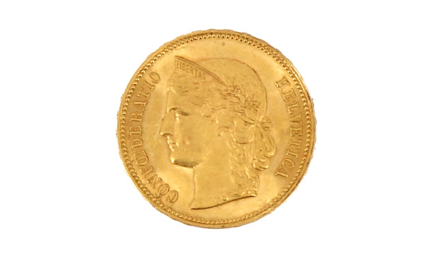 Pièce de 20 F Suisse en or "1889"