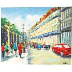 COLIN (Xxème) "Boulevard parisien", huil