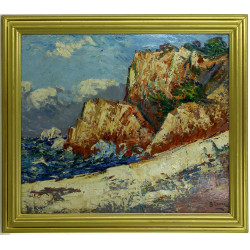 Bernard COWEZ (XXème) "Côte rocheuse", h