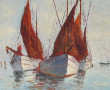 Jacques PUIG (Xxème) "Barques de pêche a