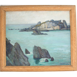 P.LALLEMAND (Xxème) "Côte rocheuse", hui