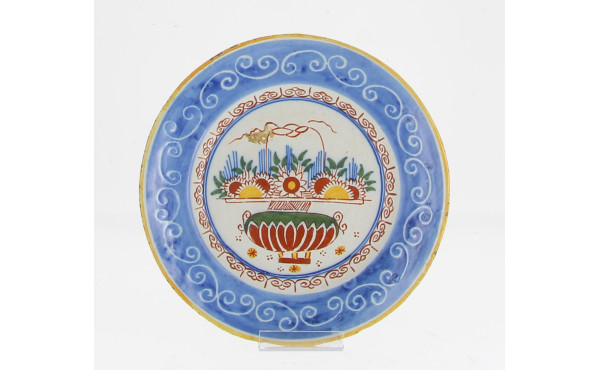 DELFT - Assiette en faïence à décor d'un