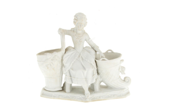 Petite jardinière en biscuit de porcelai