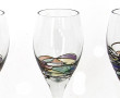 6 haut verres à pied en verre et motifs 