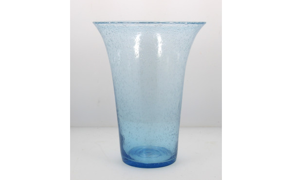 BIOT - Important vase bleu en verre bull