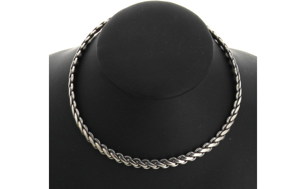 Collier torque ouvert en argent, poinçon