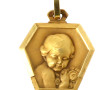 Médaille religieuse en or jaune 18 carat