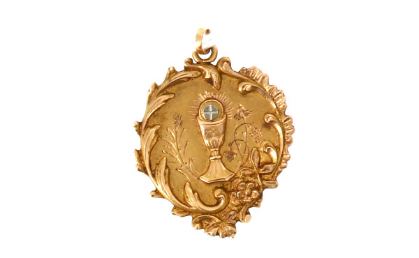 Médaille religieuse en or jaune 18 carat