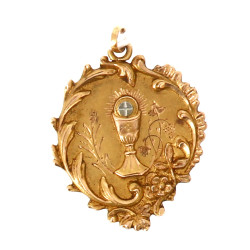 Médaille religieuse en or jaune 18 carat