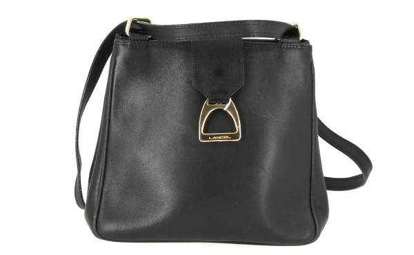 LANCEL - Sac de dame en cuir noir forme 