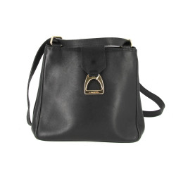 LANCEL - Sac de dame en cuir noir forme 