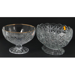 Lot de 2 coupes à fruits en cristal moul