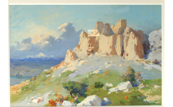 R. GIROUST (1897) "Baux de Provence" gou