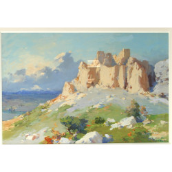 R. GIROUST (1897) "Baux de Provence" gou