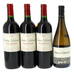 Lot de 4 bouteilles: - 3 B POMEROL Ch B