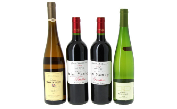 Lot de 4 bouteilles: - 2 B PAUILLAC Ch 