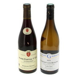 Lot de 2 bouteilles de Bourgogne: - 1 B