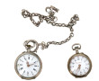 Deux montres gousset et col en argent (p