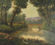 L.PINCHON (Xxème) "Paysage au pré et au 