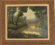 L.PINCHON (Xxème) "Paysage au pré et au 