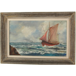 P.M. HENAFF (Xxème) "Marine, bateau aux 