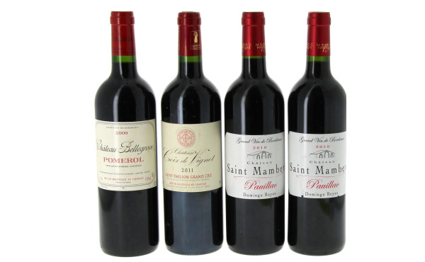 Lot de 4 bouteilles: - 1 B St EMILION G